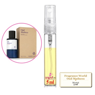 Mostra fiola din Parfumul Fragrance World Oud Madness, decant sticla cu pulverizator - Img 4