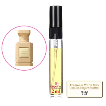 Mostra fiola din Parfumul Fragrance World Sexy Vanilla Eau De Parfum, decant sticla cu pulverizator