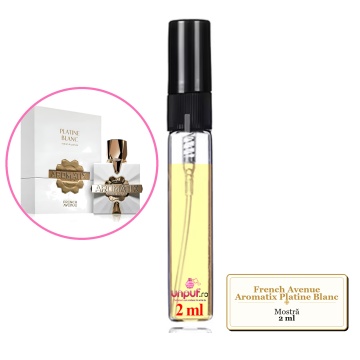 Mostra fiola din Parfumul French Avenue Aromatix Platine Blanc, decant sticla cu pulverizator