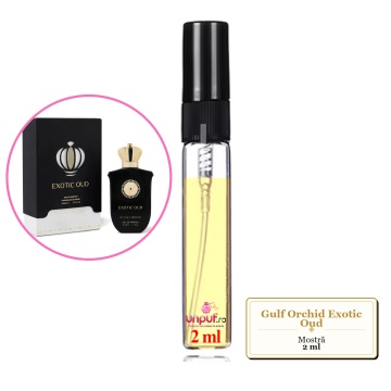 Mostra fiola din Parfumul Gulf Orchid Exotic Oud, decant sticla cu pulverizator
