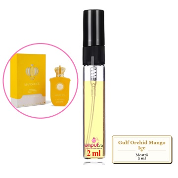 Mostra fiola din Parfumul Gulf Orchid Mango Ice, decant sticla cu pulverizator