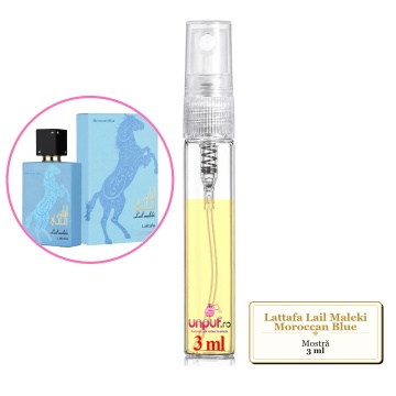 Mostra fiola din Parfumul Lattafa Lail Maleki Moroccan Blue, decant sticla cu pulverizator - Img 2