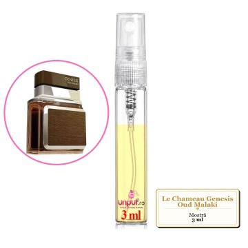 Mostra fiola din Parfumul Le Chameau Genesis Oud Malaki, decant sticla cu pulverizator - Img 2