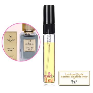 Mostra fiola din Parfumul Lorinna Paris English Pear, decant sticla cu pulverizator