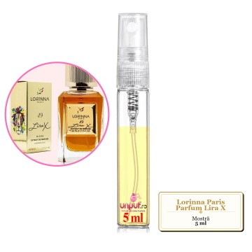 Mostra fiola din Parfumul Lorinna Paris Lira X, decant sticla cu pulverizator - Img 3