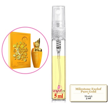 Mostra fiola din Parfumul Milestone Exelof Pure Gold, decant sticla cu pulverizator - Img 4