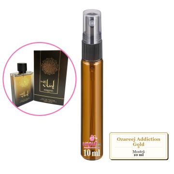 Mostra fiola din Parfumul Ozareej Addiction Gold, decant sticla cu pulverizator