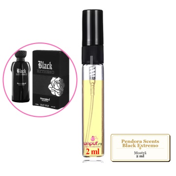 Mostra fiola din Parfumul Pendora Scents Black Extremo, decant sticla cu pulverizator - Img 2