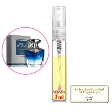 Mostra fiola din Parfumul Swiss Arabian Oud Al Hayat 1190, decant sticla cu pulverizator - Img 2