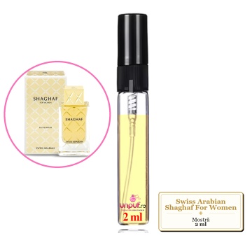 Mostra fiola din Parfumul Swiss Arabian Shaghaf For Women, decant sticla cu pulverizator