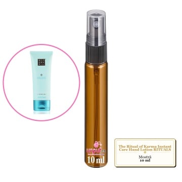 Mostra fiola din Parfumul The Ritual of Karma Instant Care Hand Lotion RITUALS, decant sticla cu pulverizator