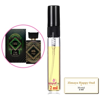 Mostra fiola din Parfumul Zimaya Happy Oud, decant sticla cu pulverizator - Img 2