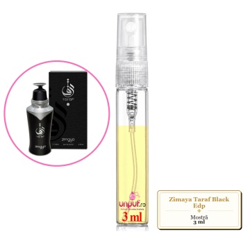 Mostra fiola din Parfumul Zimaya Taraf Black Edp, decant sticla cu pulverizator - Img 3