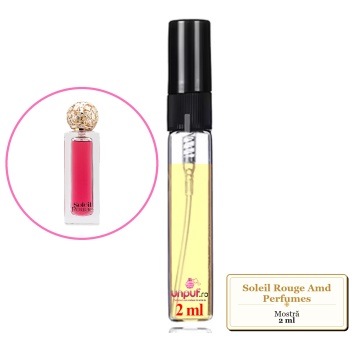 Mostra fiola din Soleil Rouge Amd Perfumes, decant sticla cu pulverizator