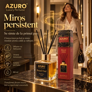 Odorizant Cameră Azuro Royal Oud Luxury Perfume – 100 ml - Img 3