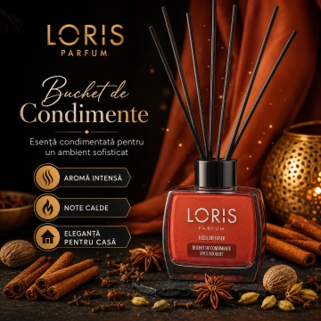 Odorizant de Cameră cu Bețișoare Parfumate Loris Parfum Buchet de Condimente, 120 ml, Esență Condimentată, Miros Cald și Persistent - Img 7