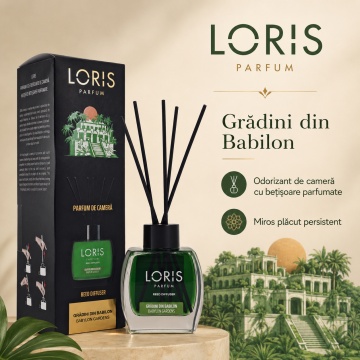 Odorizant de Cameră cu Bețișoare Parfumate Loris Parfum Grădini din Babilon, 120 ml, Esență Babylon Gardens, Miros Elegant și Persistent - Img 6