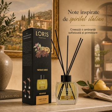 Odorizant de Cameră cu Bețișoare Parfumate Loris Parfum Spirit Italian, 120 ml, Esență Italian Spirit, Miros Elegant și Persistent - Img 7