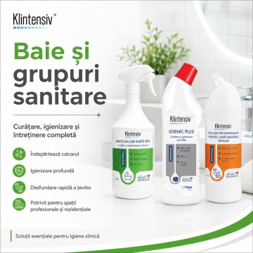 Pachet complet curatenie profesionala Klintensiv PRO 360, detergenti vase, degresanti, pardoseli, baie, multisuprafete, geamuri, textile si odorizare, 19 produse, 17.75 L, 4x Stickere - Img 5