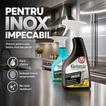 Pachet curatare geamuri si inox Klintensiv – 2 x 500 ml - Img 4