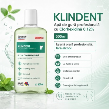 Pachet ingrijire barbati Klintensiv, sapun lichid Cafea 500 ml, gel de dus Cold Breeze 400 ml, sampon cu Zinc PCA si Pantenol 400 ml, apa de gura KLINDENT cu Clorhexidina 0.12% 500 ml si servetele dezinfectante 70 buc, 4x Stickere - Img 5