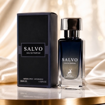 Parfum Arăbesc Alhambra Salvo 30 ml, Apă de Parfum Bărbați, Maison Alhambra, Inspirat Sauvage, Aromă Aromatic Proaspătă cu Note Citrice, Bergamotă, Piper, Patchouli, Geranium, Lavandă, Ambroxan, Cedru și Labdanum