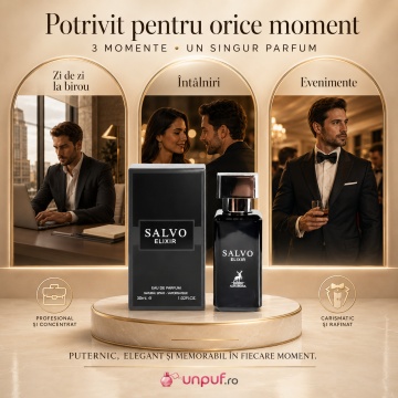 Parfum Arăbesc Alhambra Salvo Elixir Maison Alhambra 30 ml, Apă de Parfum Bărbați, Aromă Aromatic Condimentată, Inspirat Sauvage Elixir - Img 6