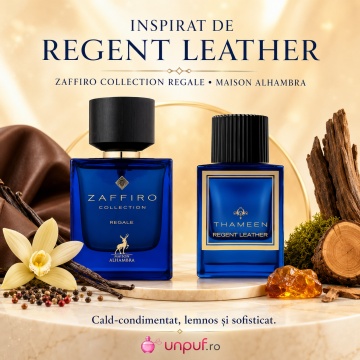 Parfum Arăbesc Alhambra Zaffiro Collection Regale Maison Alhambra 100 ml, Apă de Parfum Unisex, Damă și Bărbat, Aromă Oriental Modernă, Inspirat Regent Leather - Img 8