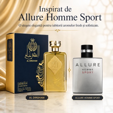 Parfum Arăbesc Ard Al Zaafaran Al Dirgham Limited Edition 100 ml, Apă de Parfum Bărbați, Aromă Oriental Arabescă Fresh, Inspirat Allure Homme Sport - Img 8