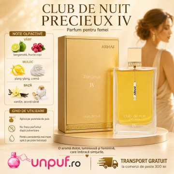 Parfum Arăbesc Armaf Club De Nuit Precieux IV 55 ml, Extract de Parfum Unisex Damă și Bărbat, Aromă Floral Fructat Vanilată, Dulce, Luminoasă, Catifelată și Elegantă, Inspirată de Gaultier Divine - Img 9