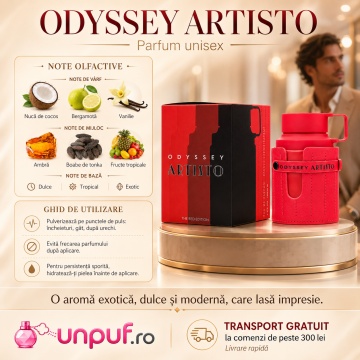 Parfum Arăbesc Armaf Odyssey Artisto 100 ml The Red Edition, Apă de Parfum Damă, Aromă Lemnos Aromatică, Exotică, Dulce și Memorabilă - Img 9
