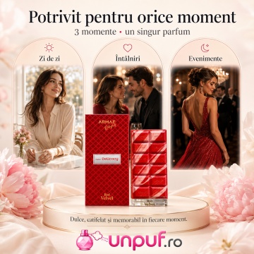 Parfum Arăbesc Armaf Red Velvet 70 ml, Apă de Parfum Unisex Damă și Bărbat, Aromă Floral Orientală, Dulce, Catifelată și Gourmand, Inspirată de Sweet Tooth - Img 6
