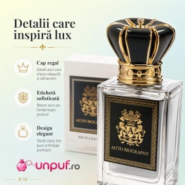 Parfum Arăbesc Autobiography Rich Leather 50 ml, Apă de Parfum Unisex Damă și Bărbat, Aromă Piele Oriental Lemnoasă, Aromatică, Elegantă și Rafinată - Img 8
