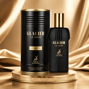 Parfum Arăbesc Bărbat Glacier Le Noir Maison Alhambra 100 ml, Apă de Parfum, Inspirat de Le Male Le Parfum Jean Paul Gaultier, Aromă Orientală Intensă cu Cardamom, Lavandă, Stânjenel, Iris, Vanilie, Note Lemnoase, Note Orientale și Accente Pudrate