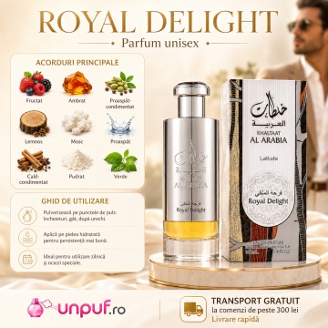 Parfum Arăbesc Bărbat Khaltaat Al Arabia Royal Delight Lattafa 100 ml, Apă de Parfum, Inspirat de Percival, Aromă Oriental Condimentată cu Măr, Fructe, Nucșoară, Cuișoare, Condimente, Lemn de Cedru, Mosc și Ambră - Img 9
