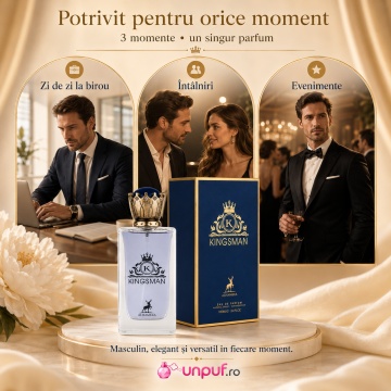 Parfum Arăbesc Bărbat Kingsman Maison Alhambra 100 ml, Apă de Parfum, Inspirat de K Dolce & Gabbana, Aromă Lemnos Aromatică cu Boabe de Ienupăr, Citrice, Lămâie, Portocală, Lavandă, Salvie, Piper, Mușcată, Cedru, Paciuli și Vetiver - Img 6