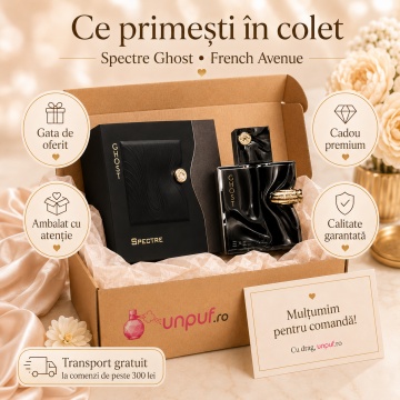 Parfum Arăbesc Bărbat Spectre Ghost French Avenue 80 ml, Apă de Parfum, Inspirat de Ani Nishane, Aromă Aromatic Orientală cu Citrice, Condimente, Note Proaspete, Flori Albe, Lavandă, Note Calde, Cedru, Ambră, Mosc și Accente Vanilate - Img 4