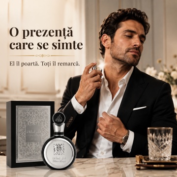 Parfum Arabesc Bărbați Fakhar Silver Lattafa, Eau de Parfum 100 ml, Fresh Aromatic Masculin - Img 6