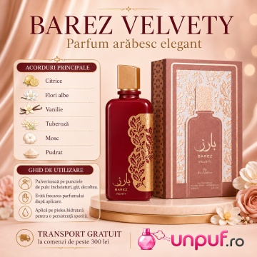 Parfum Arăbesc Barez Velvety 100 ml Ard Al Zaafaran, Apă de Parfum Unisex Damă și Bărbat, Aromă Oriental Vanilată, Catifelată, Florală, Dulce și Elegantă, Inspirată de Coco Mademoiselle - Img 9