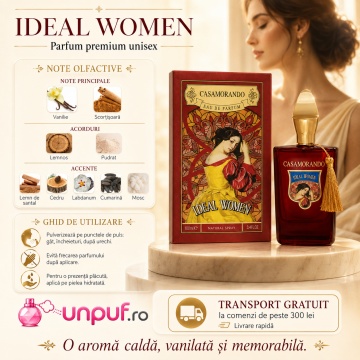Parfum Arăbesc Casamorando Ideal Women Fragrance World 100 ml, Apă de Parfum Damă, Aromă Oriental Lemnoasă cu Nucșoară, Scorțișoară, Cedru de Virginia, Lemn de Guaiac, Lemn de Santal, Papirus, Vanilie, Labdanum, Cumarină, Mosc și Floare de Tutun - Img 9