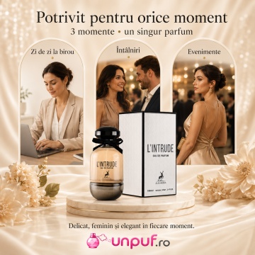 Parfum Arăbesc Damă Intrude Maison Alhambra 100 ml, Apă de Parfum, Inspirat de L’Interdit Givenchy, Aromă Oriental Florală cu Pară, Bergamotă, Floare de Portocal, Iasomie, Tuberoză, Vanilie, Ambroxan, Paciuli și Vetiver - Img 6