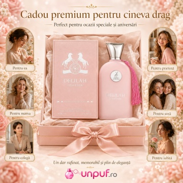 Parfum Arăbesc Delilah Maison Alhambra 100 ml, Apă de Parfum Damă, Inspirat Delina Parfums de Marly, Aromă Florală Feminină cu Lici, Rubarbă, Bergamotă, Nucșoară, Trandafir, Bujor, Mosc, Petalia, Vanilie, Cașmiran, Cedru, Tămâie și Vetiver - Img 7