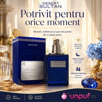 Parfum Arăbesc Desert Sultan Sapphire Ard Al Zaafaran 100 ml, Apă de Parfum Bărbat, Aromă Oriental Condimentată cu Bergamotă, Cardamom, Șofran, Tămâie, Trandafir, Oud, Ambră, Santal și Mosc - Img 7