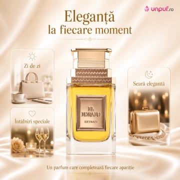 Parfum Arăbesc El Dorado Extract de Parfum 100 ml, Extrait de Parfum Bărbați, French Avenue, Inspirat Ganymede, Aromă Lemnos Ambrată Opulentă cu Bergamotă, Condimente Aurii, Șofran, Rășini, Lemn de Santal, Trandafir, Oud, Ambră, Piele și Vanilie - Img 7