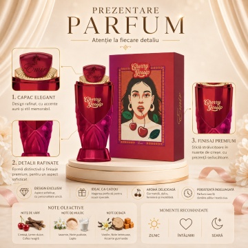 Parfum Arăbesc Emir Cherry Gossip Eau de Parfum 100 ml, Damă, Aromă Fructat Gourmand Cireșe, Dulce, Intensă și Feminină, Inspirată de Black Opium Over Red - Img 3