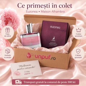 Parfum Arăbesc Euzonea Maison Alhambra 100 ml, Apă de Parfum Damă, Inspirat Euphoria Calvin Klein, Aromă Oriental Florală Ambrată cu Rodie, Persimon, Note Verzi, Violetă, Floare de Lotus, Orhidee Neagră, Frișcă, Ambră și Lemn de Mahon - Img 4
