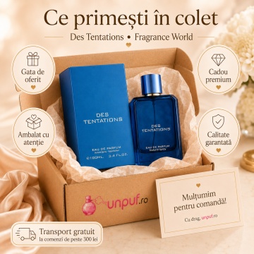 Parfum Arăbesc Fragrance World Des Tentations 100 ml, Apă de Parfum Bărbați, Aromă Aromatic Orientală, Fresh și Condimentată, cu Note de Citrice, Condimente, Flori Albe, Lavandă, Cedru, Ambră și Mosc - Img 4