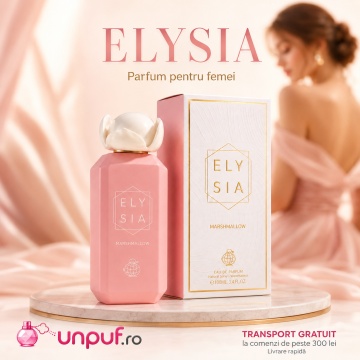 Parfum Arăbesc Fragrance World Elysia Marshmallow 100 ml, Apă de Parfum Damă, Aromă Gurmand Dulce cu Caramel, Fructe Dulci, Zahăr, Praline, Flori Albe, Note Cremoase, Tonka, Ambră, Mosc și Vanilie - Img 10