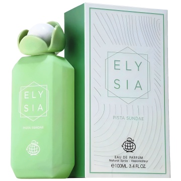 Parfum Arăbesc Fragrance World Elysia Pista Sundae 100 ml, Apă de Parfum Damă, Aromă Gourmand Cremoasă cu Fistic, Zmeură, Marshmallow, Cardamom, Vanilie și Alună - Img 11