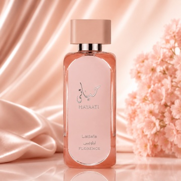 Parfum Arăbesc Hayaati Florence Lattafa 100 ml, Apă de Parfum Damă, Aromă Floral Fructat Gurmandă cu Citrice, Flori Dulci, Fructe de Pădure, Note Florale, Ambră, Mosc și Vanilie - Img 2